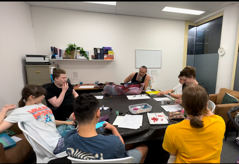 Participants taking part in a social skills group